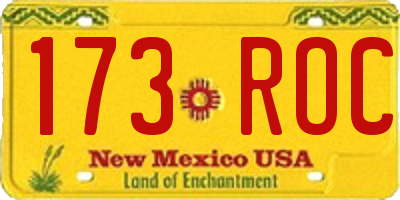 NM license plate 173ROC