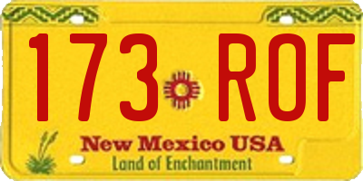 NM license plate 173ROF