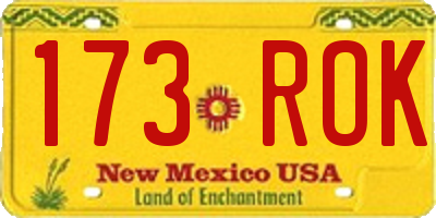 NM license plate 173ROK