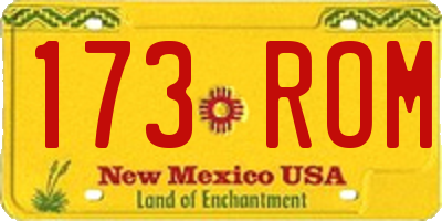 NM license plate 173ROM
