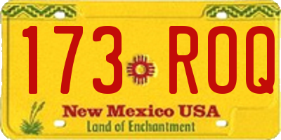 NM license plate 173ROQ