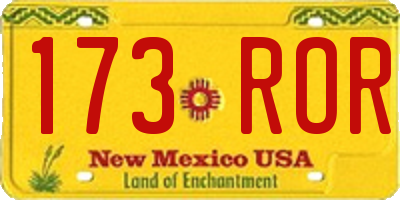 NM license plate 173ROR