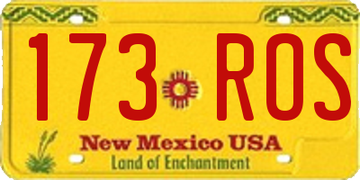 NM license plate 173ROS