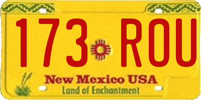 NM license plate 173ROU