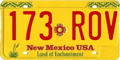 NM license plate 173ROV