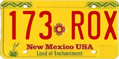 NM license plate 173ROX