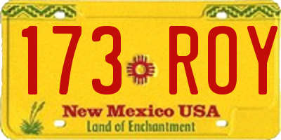NM license plate 173ROY
