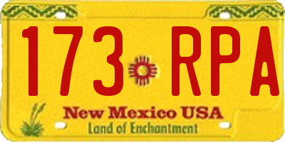 NM license plate 173RPA