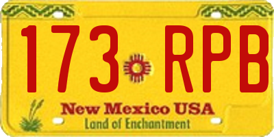 NM license plate 173RPB