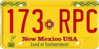 NM license plate 173RPC