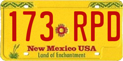 NM license plate 173RPD
