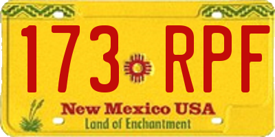 NM license plate 173RPF