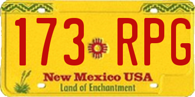 NM license plate 173RPG
