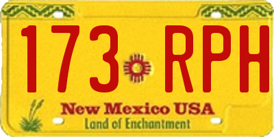NM license plate 173RPH