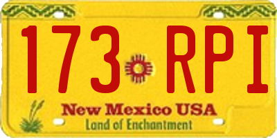 NM license plate 173RPI