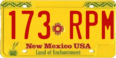 NM license plate 173RPM