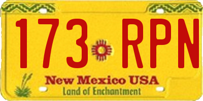 NM license plate 173RPN