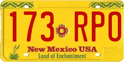 NM license plate 173RPO