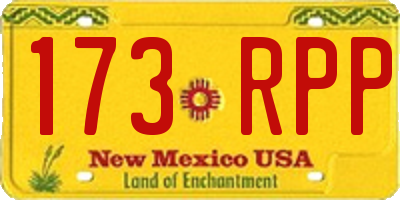 NM license plate 173RPP