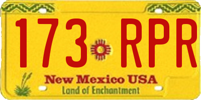 NM license plate 173RPR
