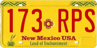 NM license plate 173RPS