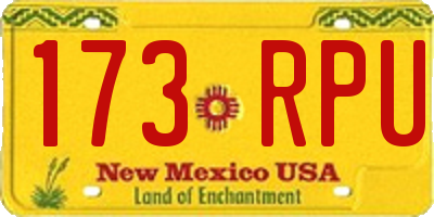 NM license plate 173RPU