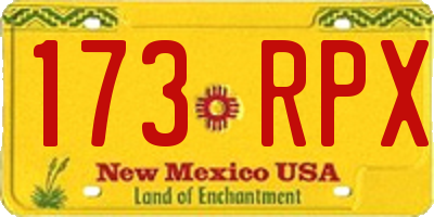 NM license plate 173RPX