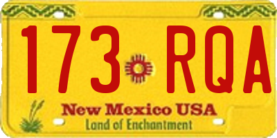 NM license plate 173RQA