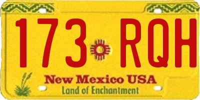 NM license plate 173RQH