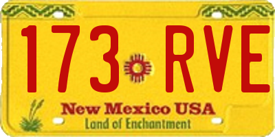 NM license plate 173RVE