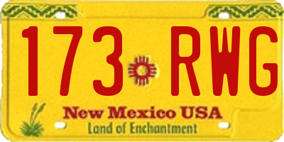 NM license plate 173RWG