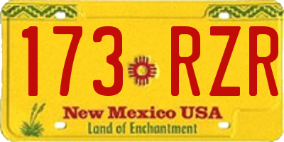 NM license plate 173RZR