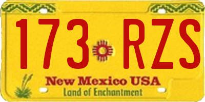 NM license plate 173RZS