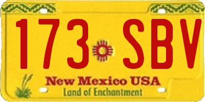 NM license plate 173SBV