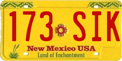 NM license plate 173SIK