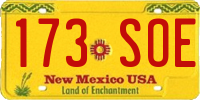 NM license plate 173SOE