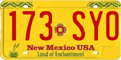 NM license plate 173SYO