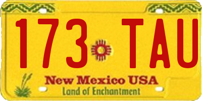 NM license plate 173TAU