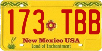 NM license plate 173TBB
