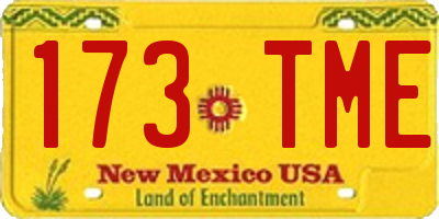 NM license plate 173TME