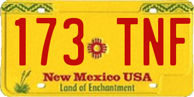 NM license plate 173TNF