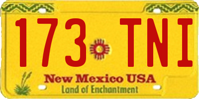 NM license plate 173TNI
