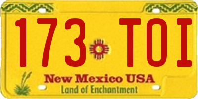 NM license plate 173TOI