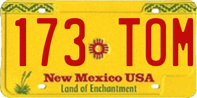 NM license plate 173TOM
