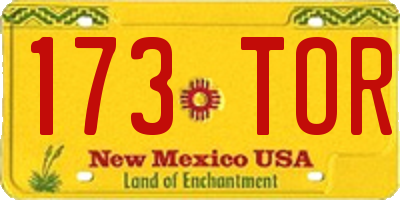 NM license plate 173TOR