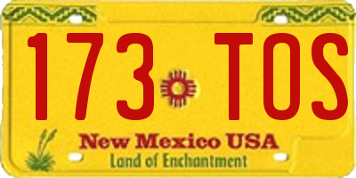 NM license plate 173TOS