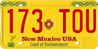 NM license plate 173TOU