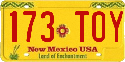 NM license plate 173TOY