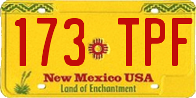 NM license plate 173TPF