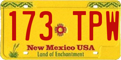 NM license plate 173TPW